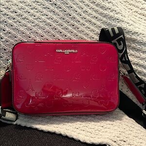 Karl Lagerfeld Glossy Red Crossbody Bag